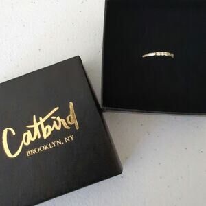 Catbird Jennie Kwon Round & Baguette Equilibrium Diamond Ring Sz 5.25
